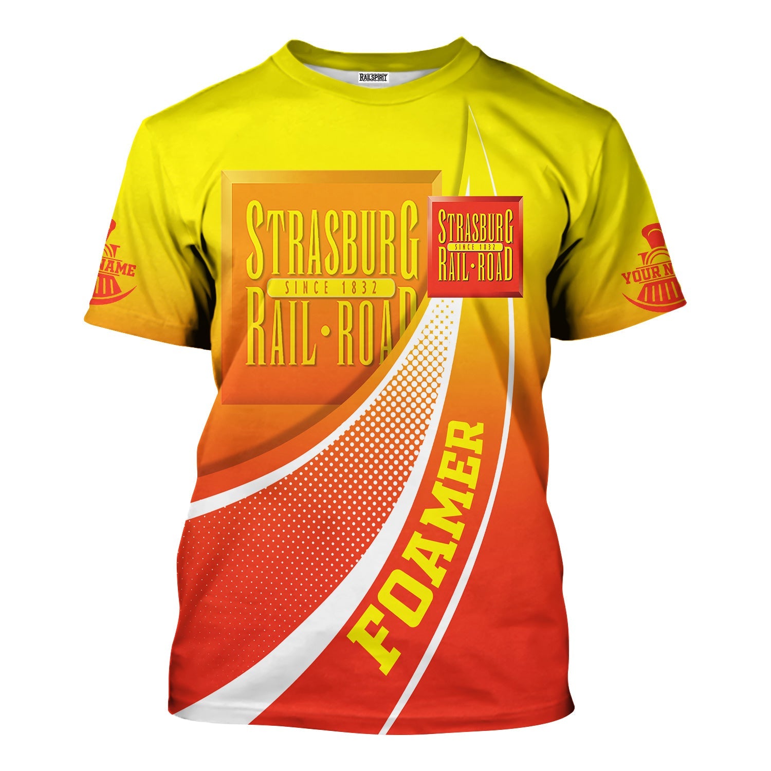 Railspirit Personalized Strasburg Railroad T-Shirt Railway-Themed Style Shirt Gift Idea For Trainspotter