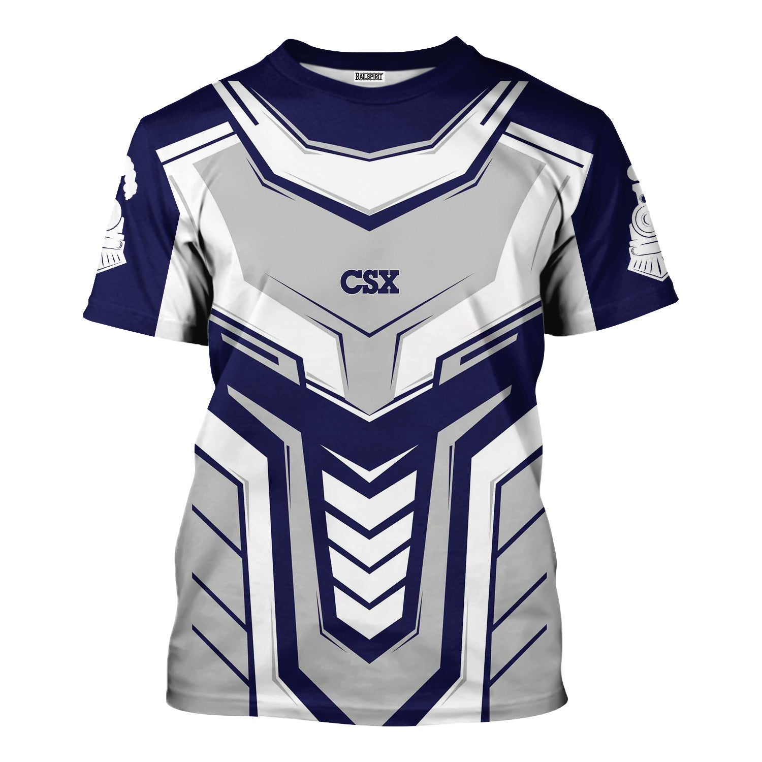Railspirit Personalized CSX Transportation Railroad T-Shirt Armor-Inspired Design Train Shirt All Over Print