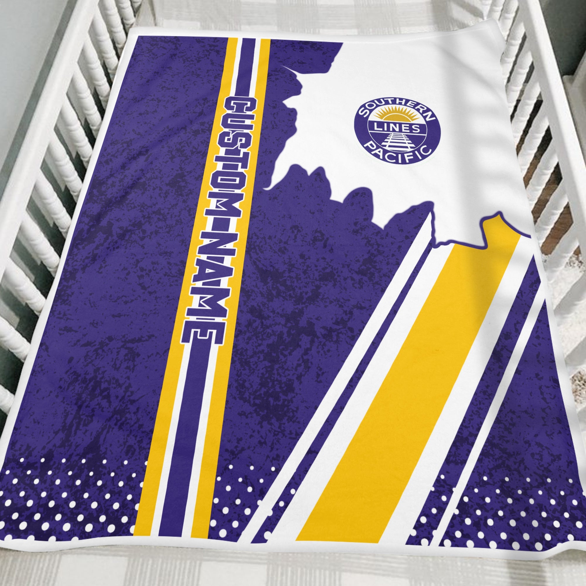 Railspirit Personalized Southern Pacific Railroad Blanket Vintage All Over Printed Blanket