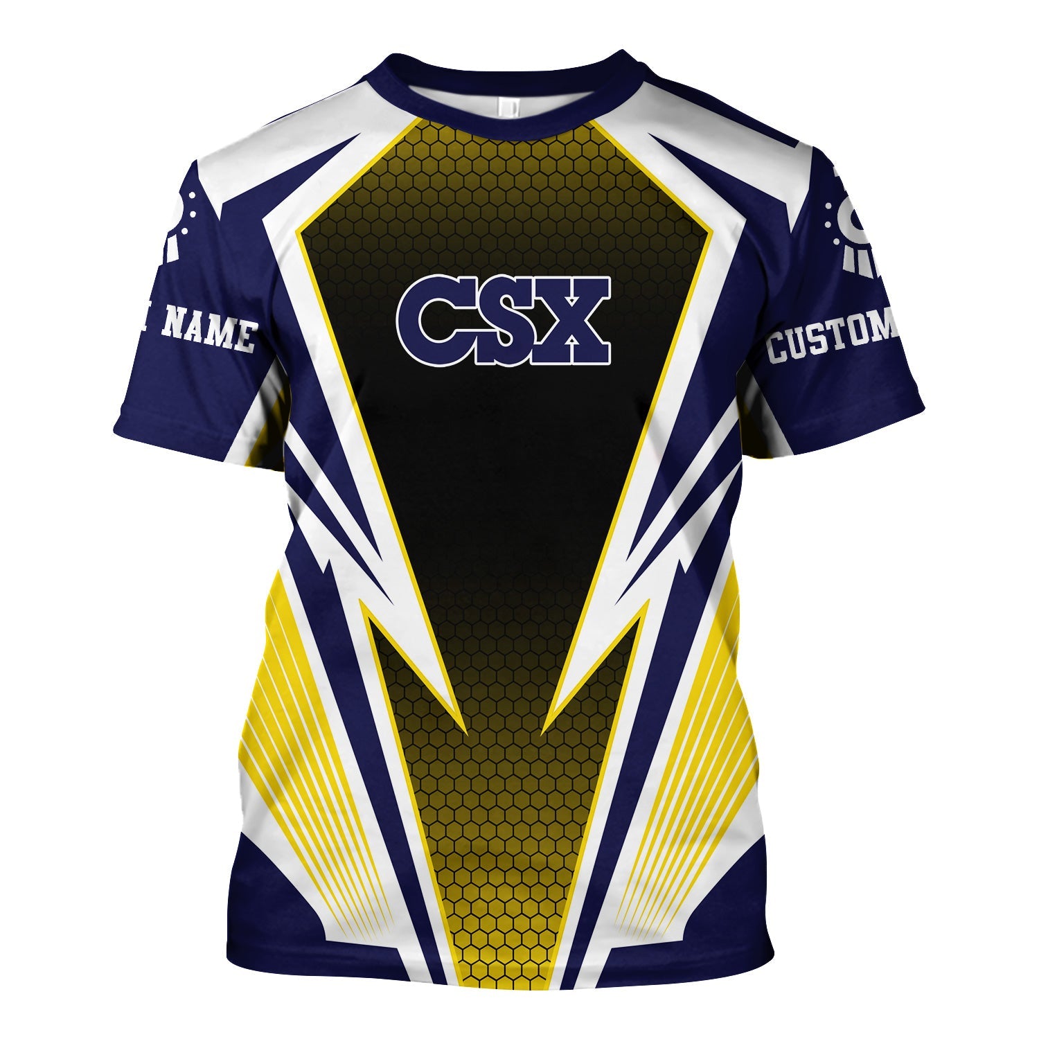 Railspirit Personalized CSX Transportation Railroad T-Shirt Lightning Graphic Style Shirt Gift Idea For Train Lover