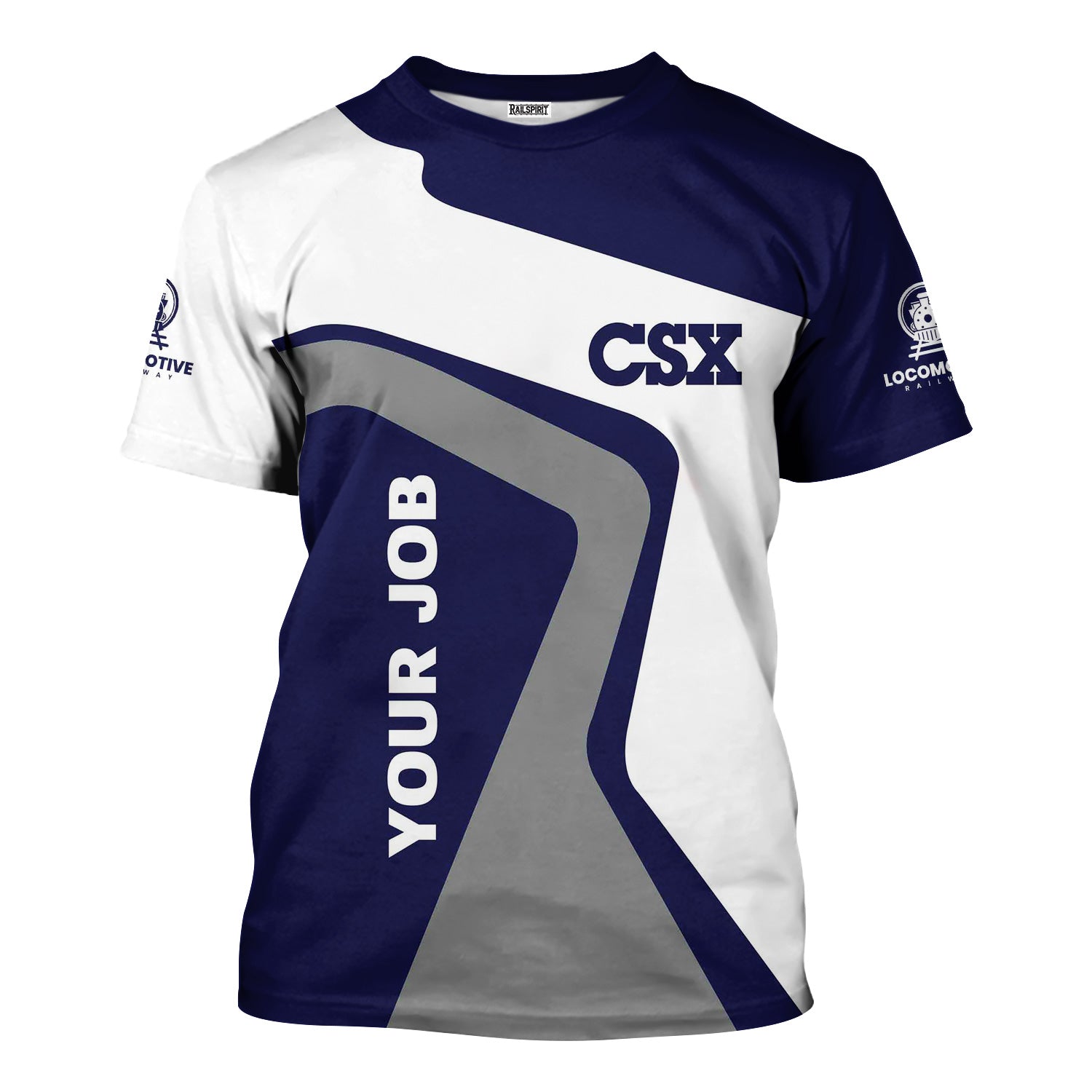 Railspirit Personalized CSX Transportation Railroad T-Shirt Unique Design with Custom Job Position Train Shirt