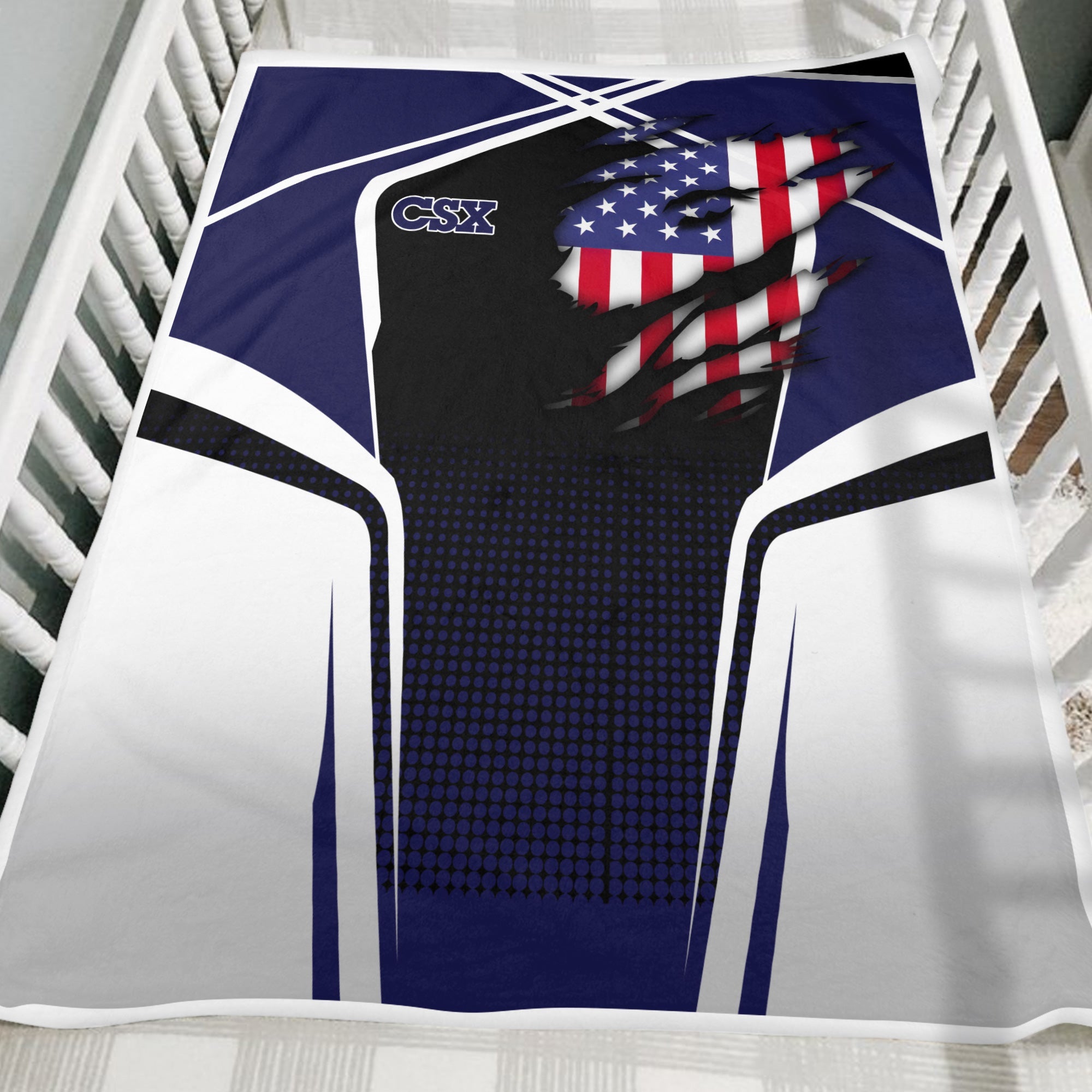 Railspirit Personalized CSX Transportation Railroad Blanket American Vintage All Over Printed Blanket