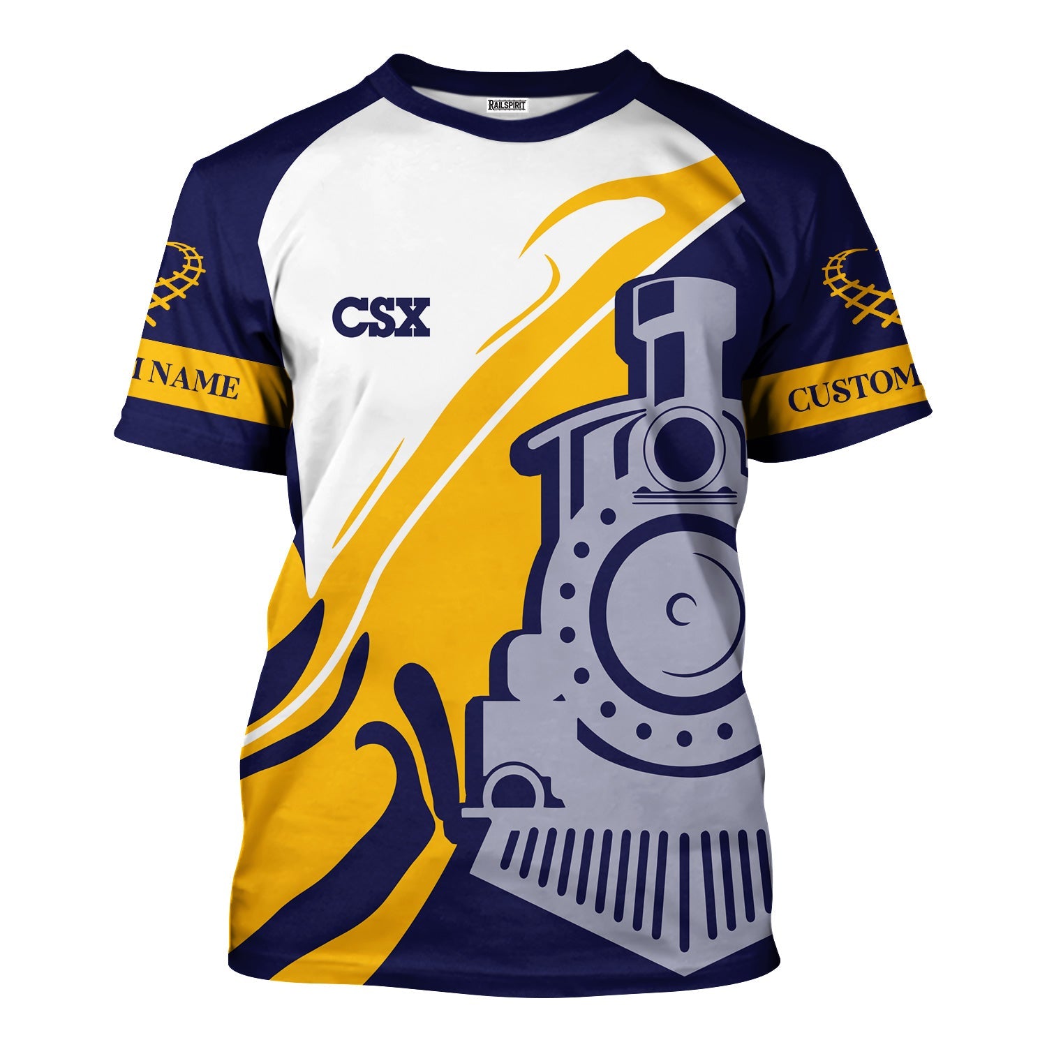 Railspirit Personalized CSX Transportation Railroad T-Shirt Flame-Inspired Style Shirt Gift Idea For Train Lovers