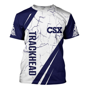 Railspirit Personalized CSX Transportation Railroad T-Shirt Crackle Texture Style Shirt For Trackhead