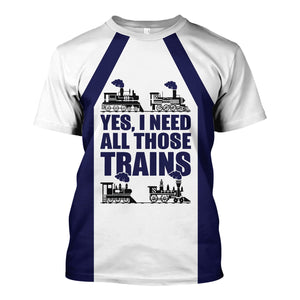 Railspirit Custom Name CSX Transportation Railroad T Shirt Yes I Need All Those Train Printed Shirt