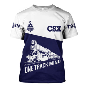 Railspirit Personalized CSX Transportation Railroad T Shirt One Track Mind Unisex Train Shirt Gift Idea For Train Lover