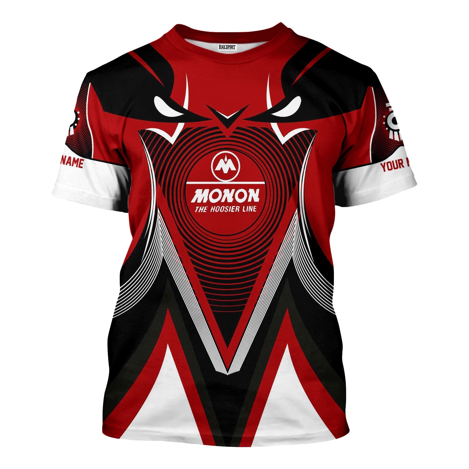 Railspirit Personalized Monon Railroad T-Shirt Vibrant Graphic Pattern Shirt For Train Enthusiasts