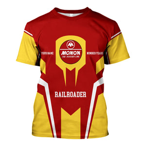 Railspirit Personalized Monon Railroad T-Shirt Custom Year Railroader Shirt Gift Idea For Train Lover