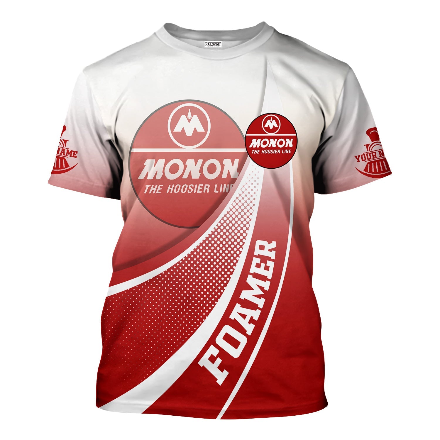 Railspirit Personalized Monon Railroad T-Shirt Railway-Themed Style Shirt Gift Idea For Trainspotter