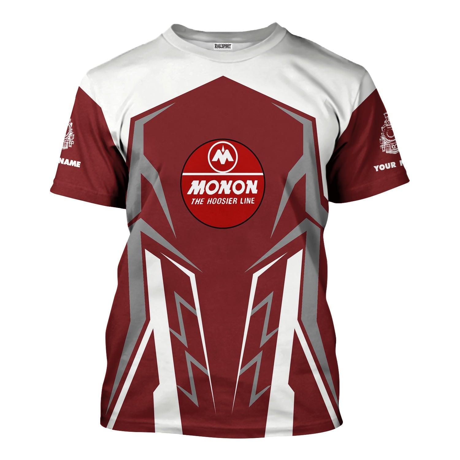 Railspirit Personalized Monon Railroad T-Shirt Futuristic Design with Custom Job Train Shirt