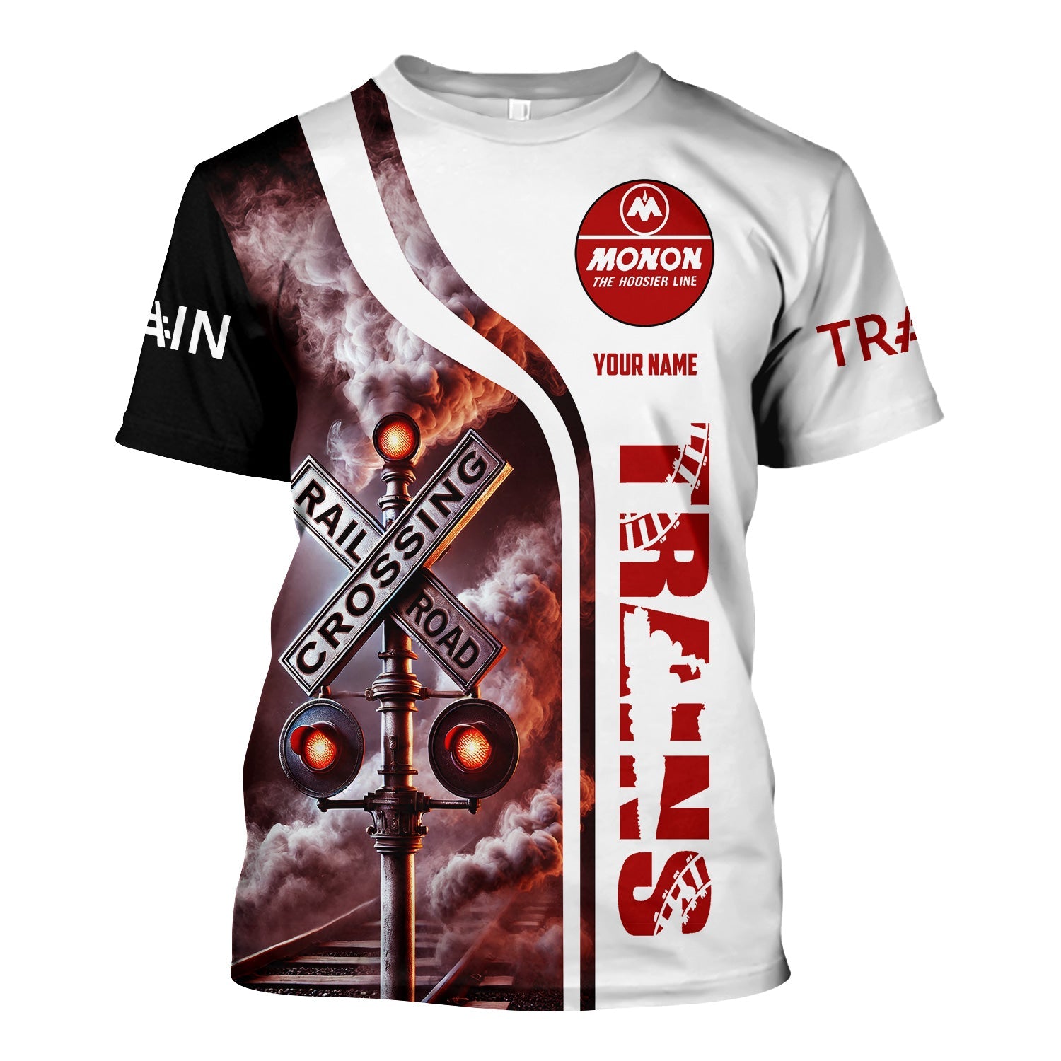 Railspirit Custom Name Monon Railroad T Shirt Railroad Crossing Sign Train Shirt All Over Print