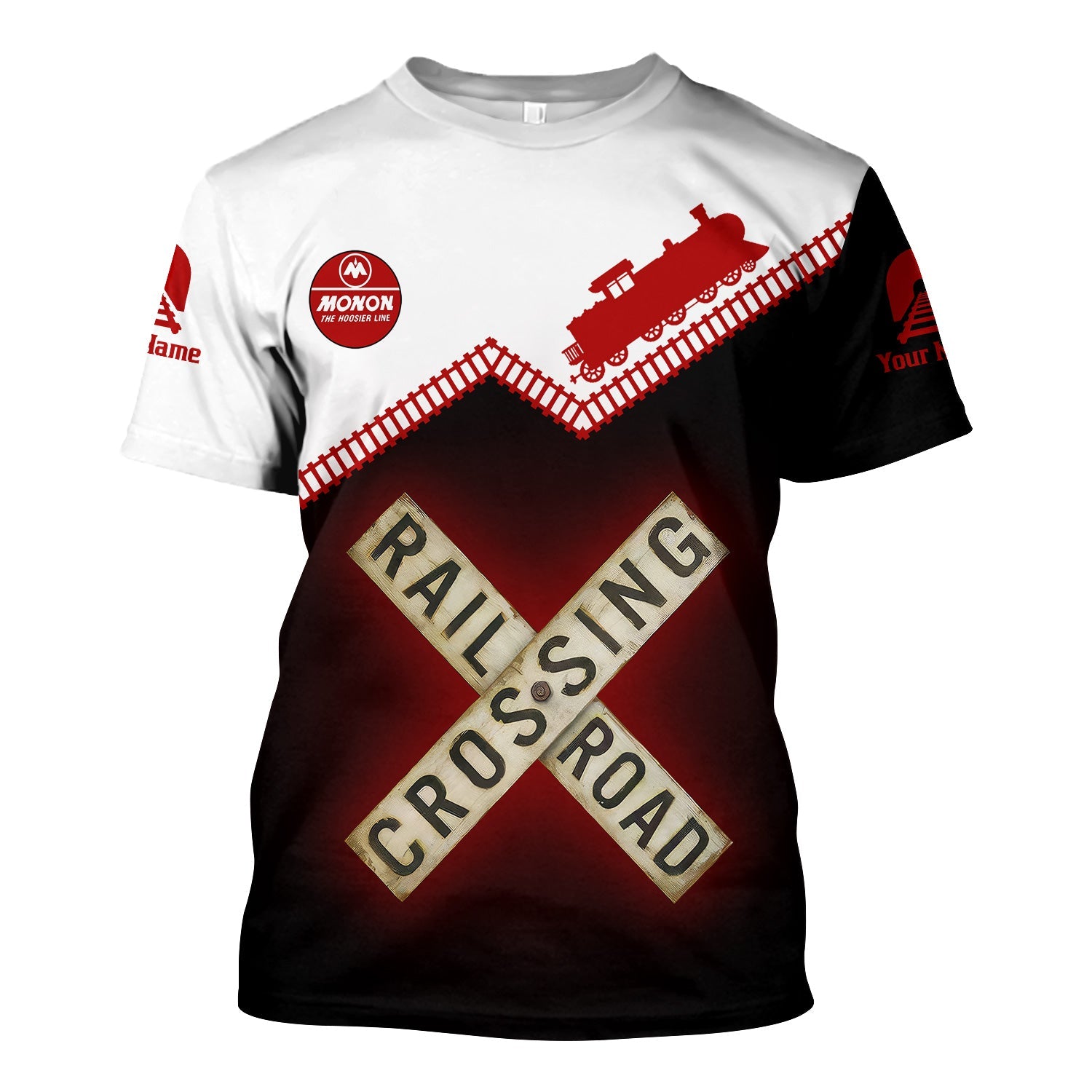 Railspirit Personalized Monon Railroad T Shirt Railroad Crossing Printed Train Track Shirt