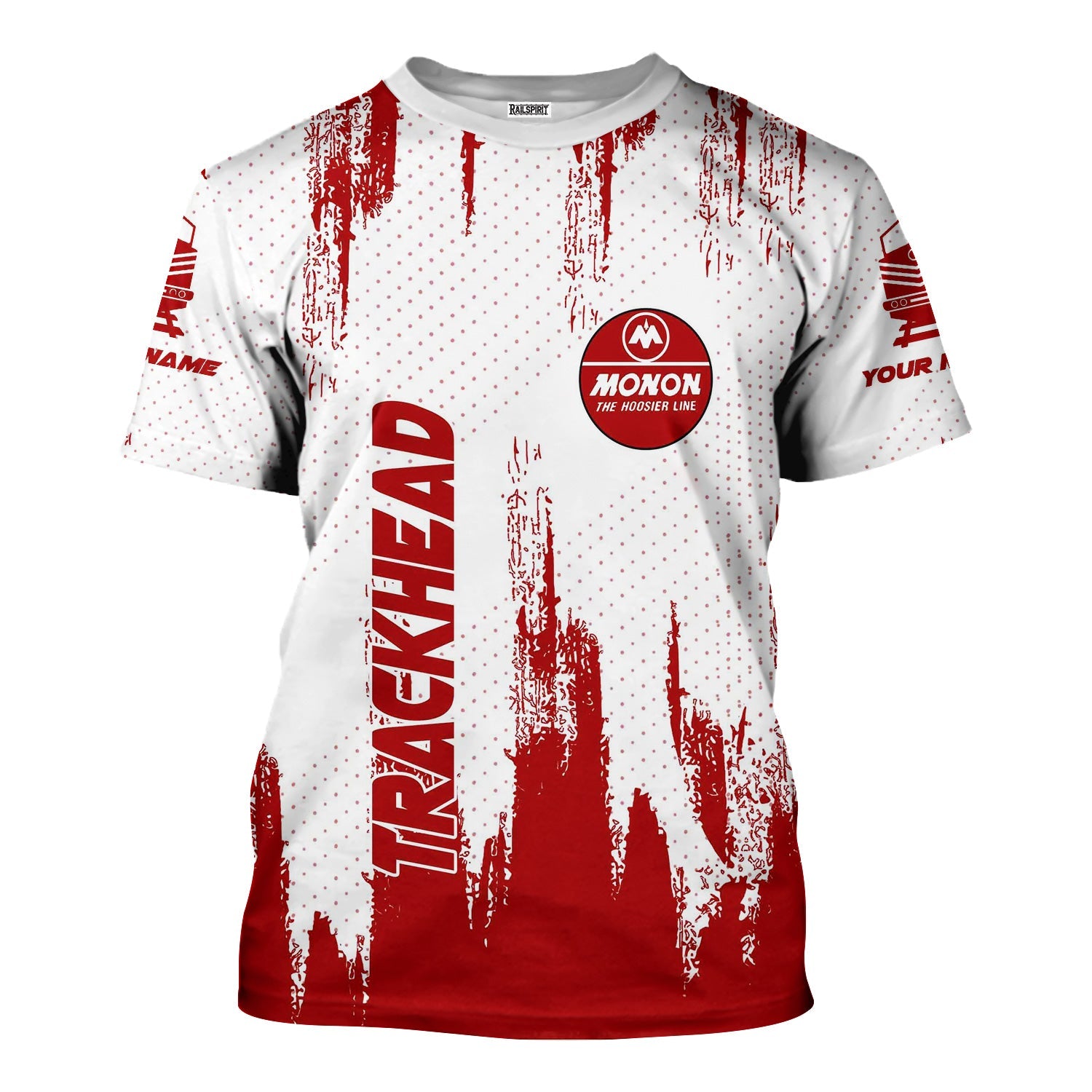 Railspirit Personalized Monon Railroad T-Shirt Paint Impact Design Train Shirt for Trackhead