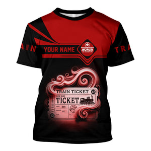 Railspirit Personalized Monon Railroad T Shirt Train Ticket American Locomotive Printed Train