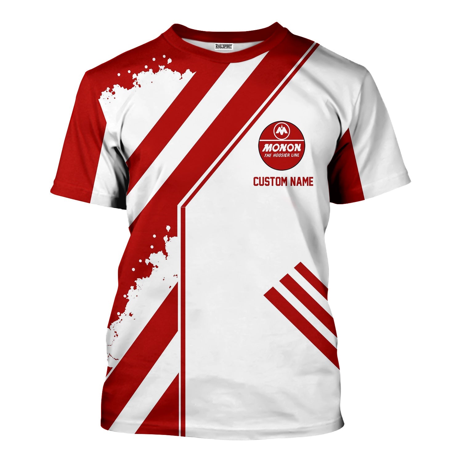 Railspirit Personalized Monon Railroad T-Shirt Locomotive Design Train Shirt for Train Enthusiast