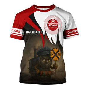 Railspirit Personalized Monon Railroad T-Shirt Angry Train Shirt Gift Idea For Train Lover