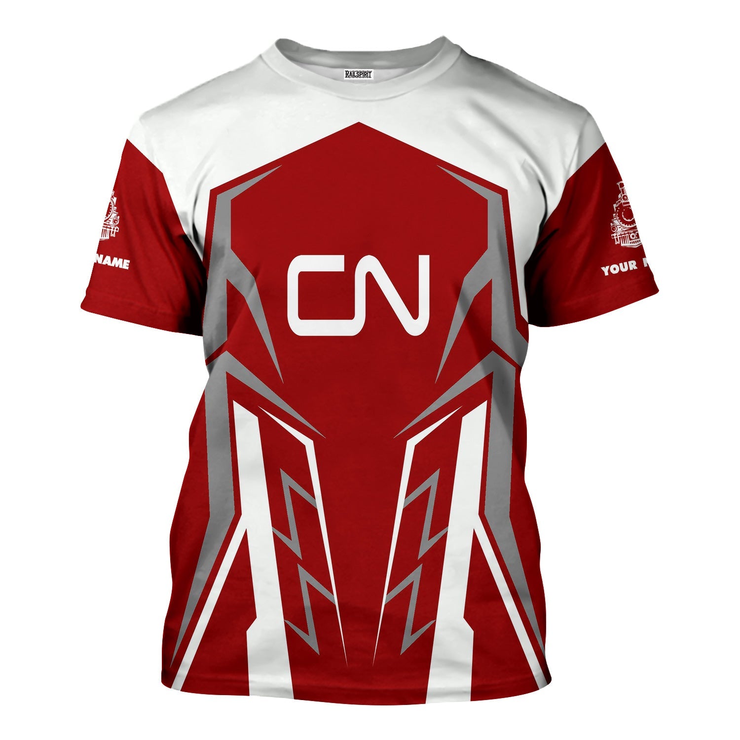 Railspirit Personalized Canadian National Railroad T-Shirt Futuristic Design with Custom Job Train Shirt