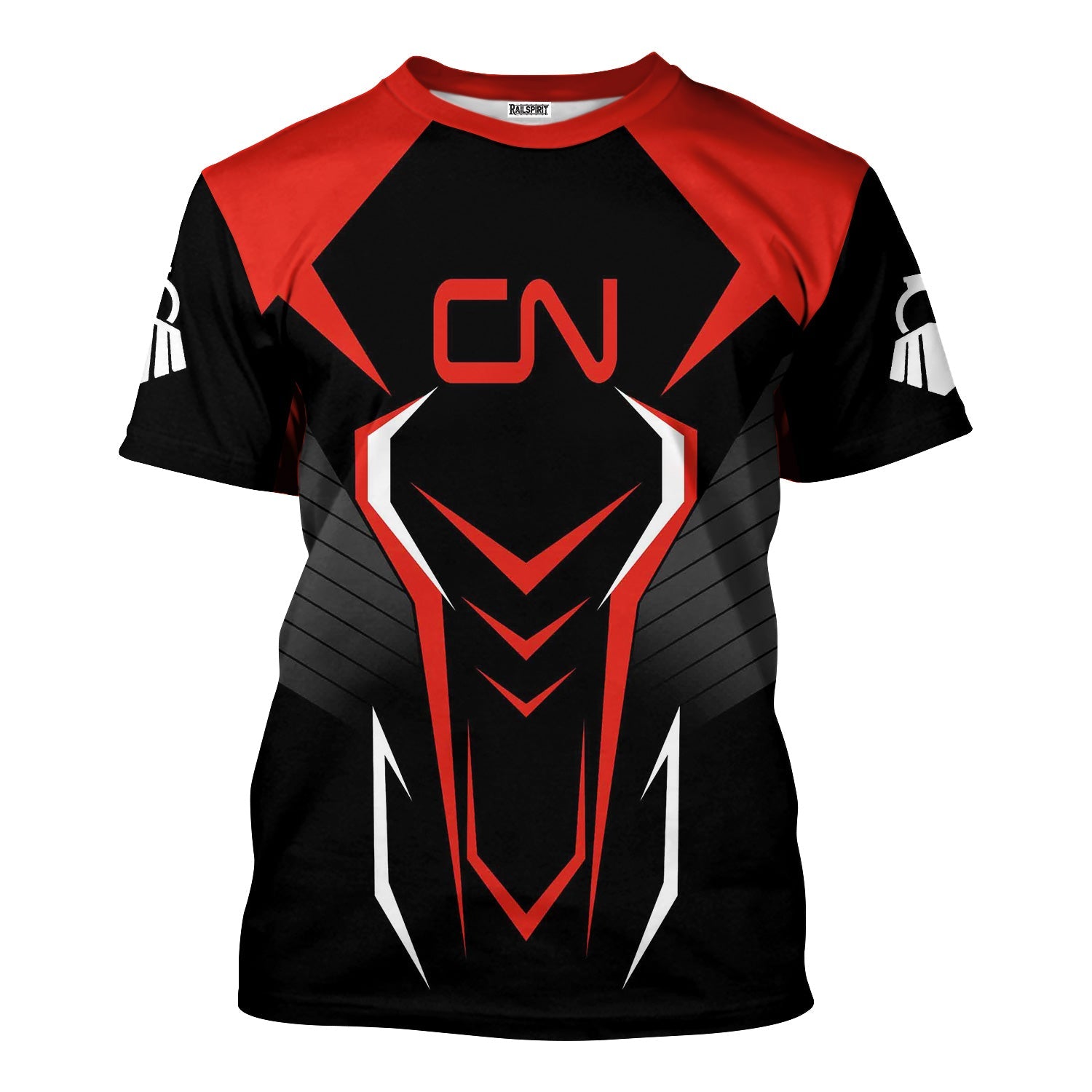 Railspirit Personalized Canadian National Railroad T-Shirt Dynamic Design Style Perfect Shirt for Train Enthusiasts