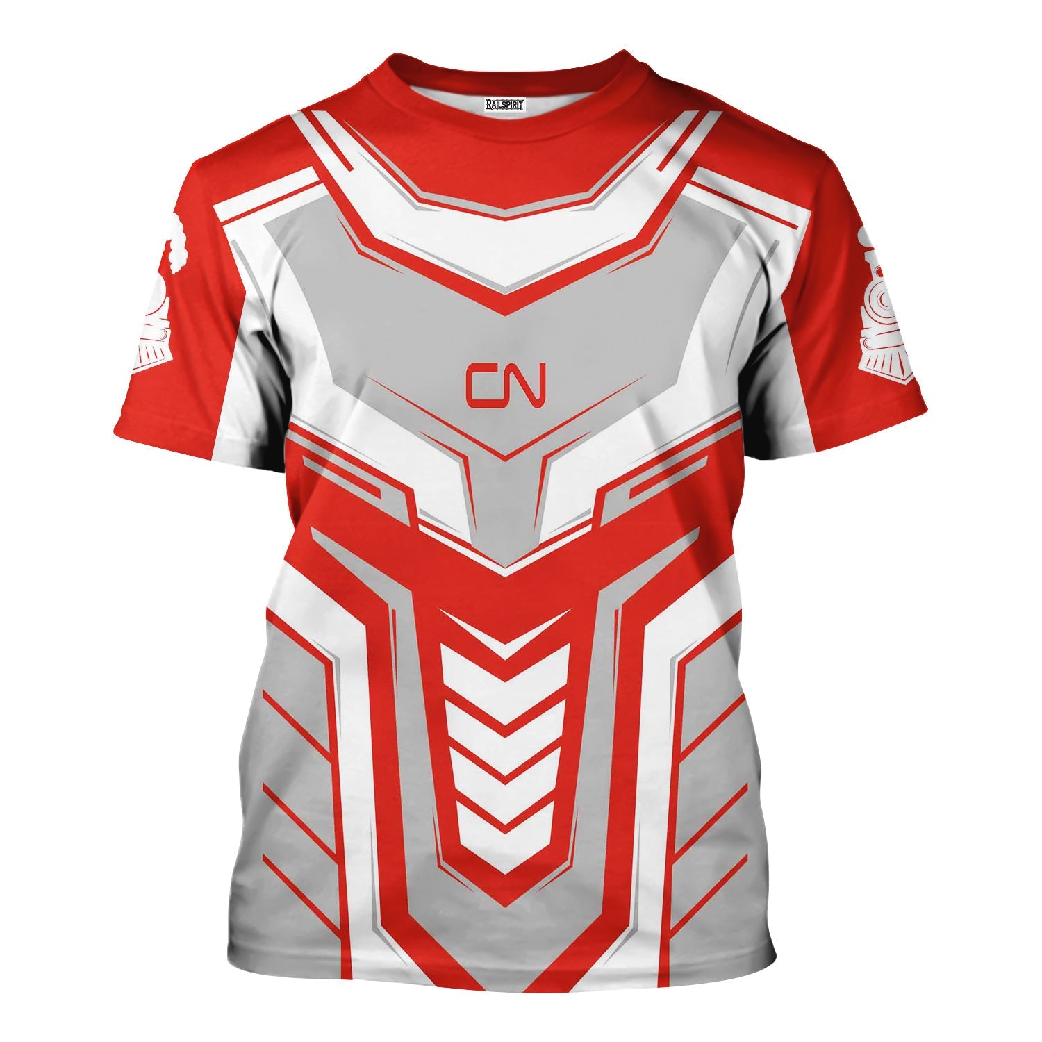 Railspirit Personalized Canadian National Railroad T-Shirt Armor-Inspired Design Train Shirt All Over Print