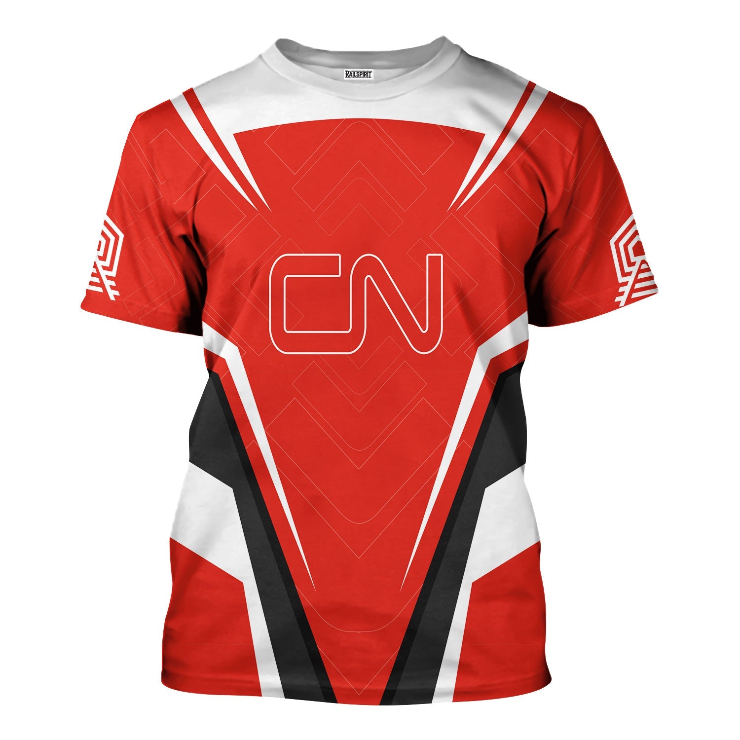 Railspirit Personalized Canadian National Railroad T-Shirt Railway Inspired Apparel Train Shirt for Train Lovers