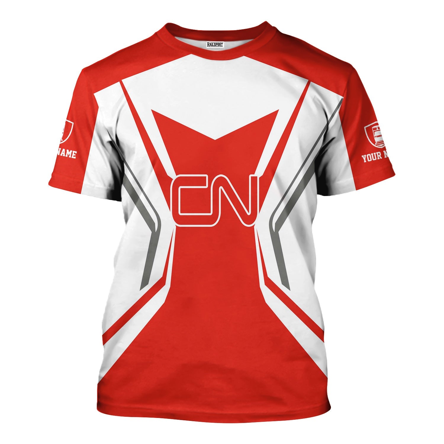 Railspirit Personalized Canadian National Railroad T-Shirt Unique Style with Custom Job Train Shirt