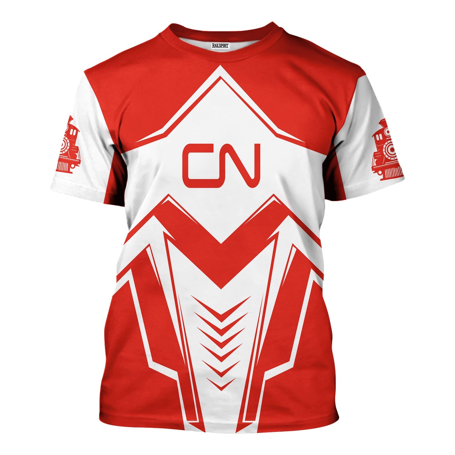 Railspirit Personalized Canadian National Railroad T-Shirt Railway Trainspotter Style Shirt Gift Idea For Foamers