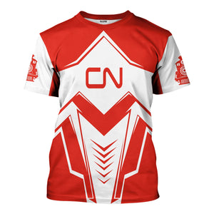 Railspirit Personalized Canadian National Railroad T-Shirt Railway Trainspotter Style Shirt Gift Idea For Foamers