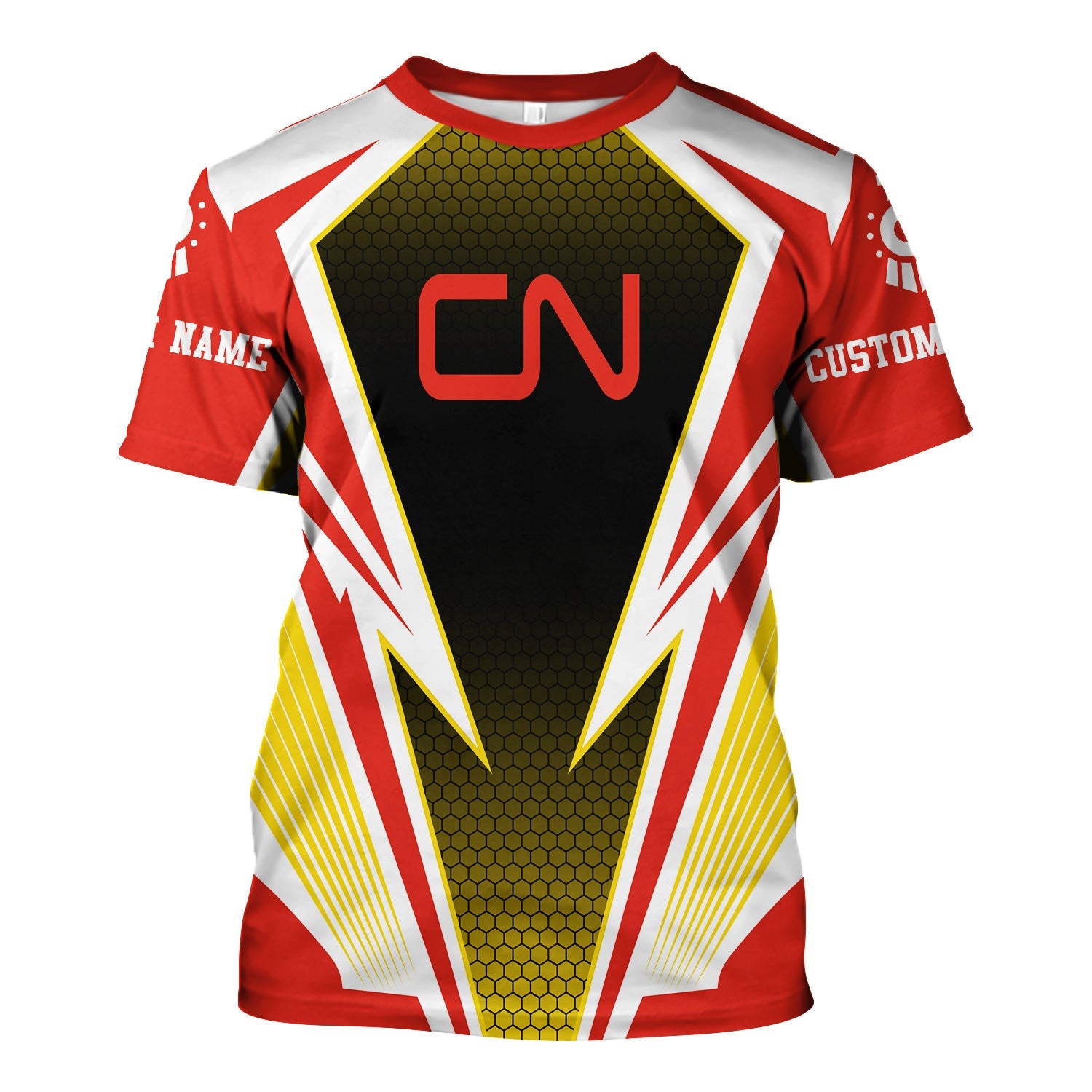 Railspirit Personalized Canadian National Railroad T-Shirt Lightning Graphic Style Shirt Gift Idea For Train Lover