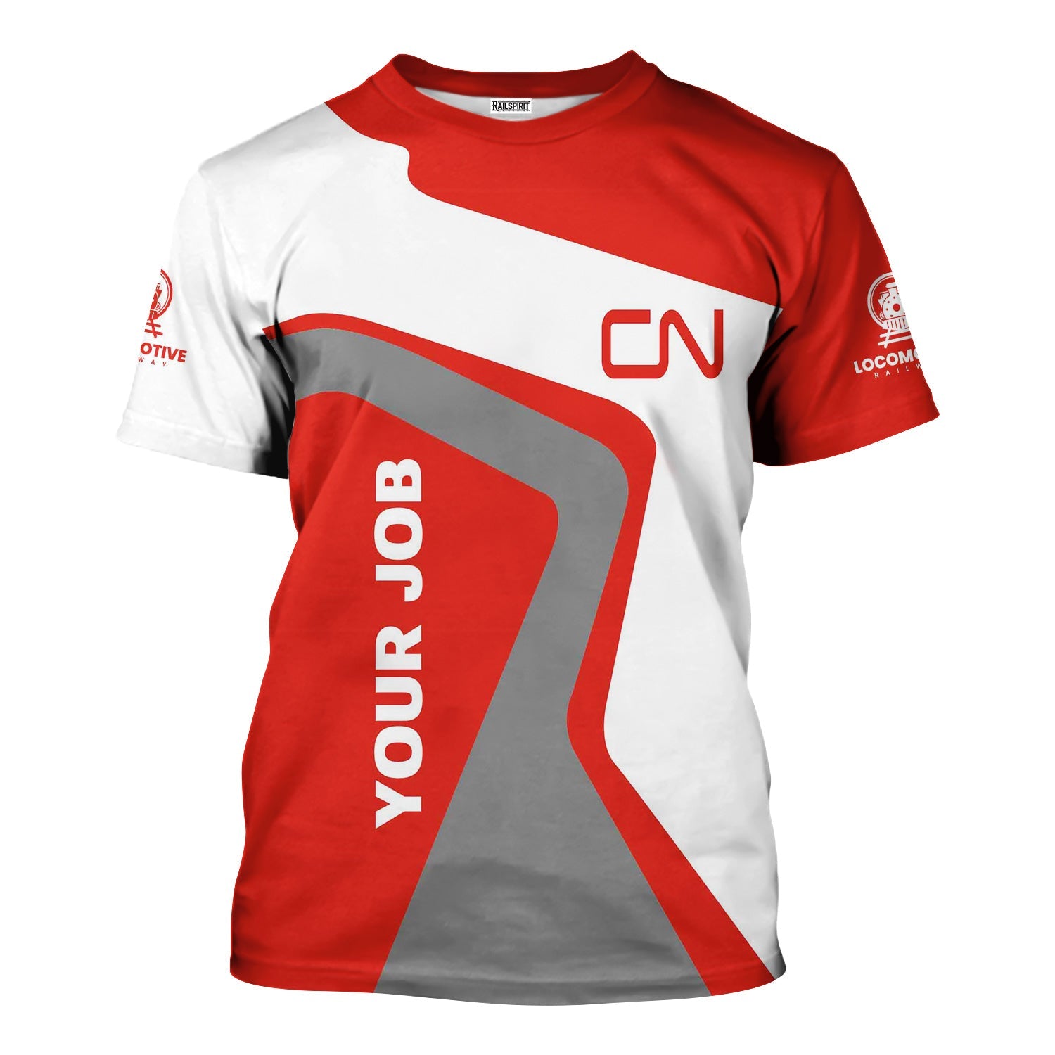 Railspirit Personalized Canadian National Railroad T-Shirt Unique Design with Custom Job Position Train Shirt