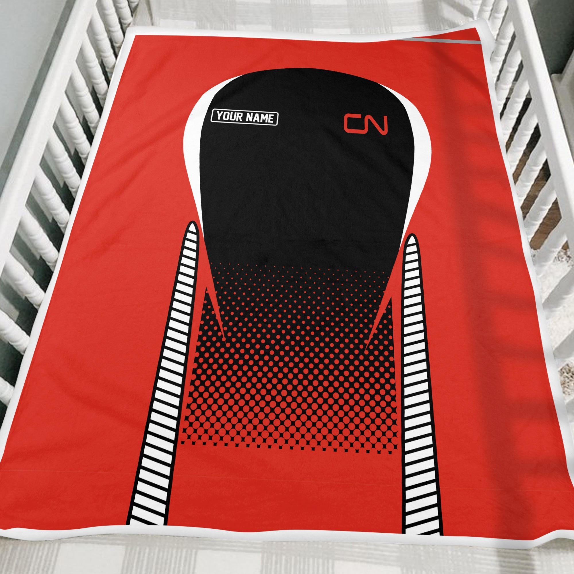 Railspirit Personalized Canadian National Railroad Blanket Train Blanket Gift Idea For Train Lover