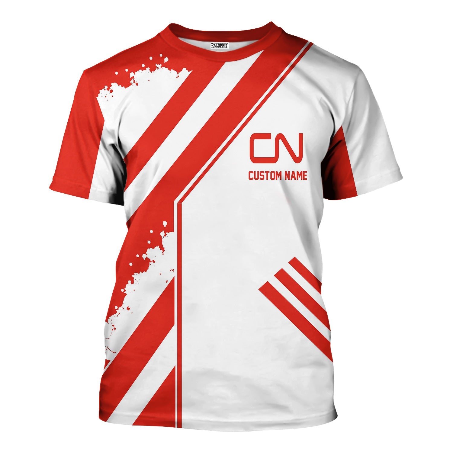 Railspirit Personalized Canadian National Railroad T-Shirt Locomotive Design Train Shirt for Train Enthusiast