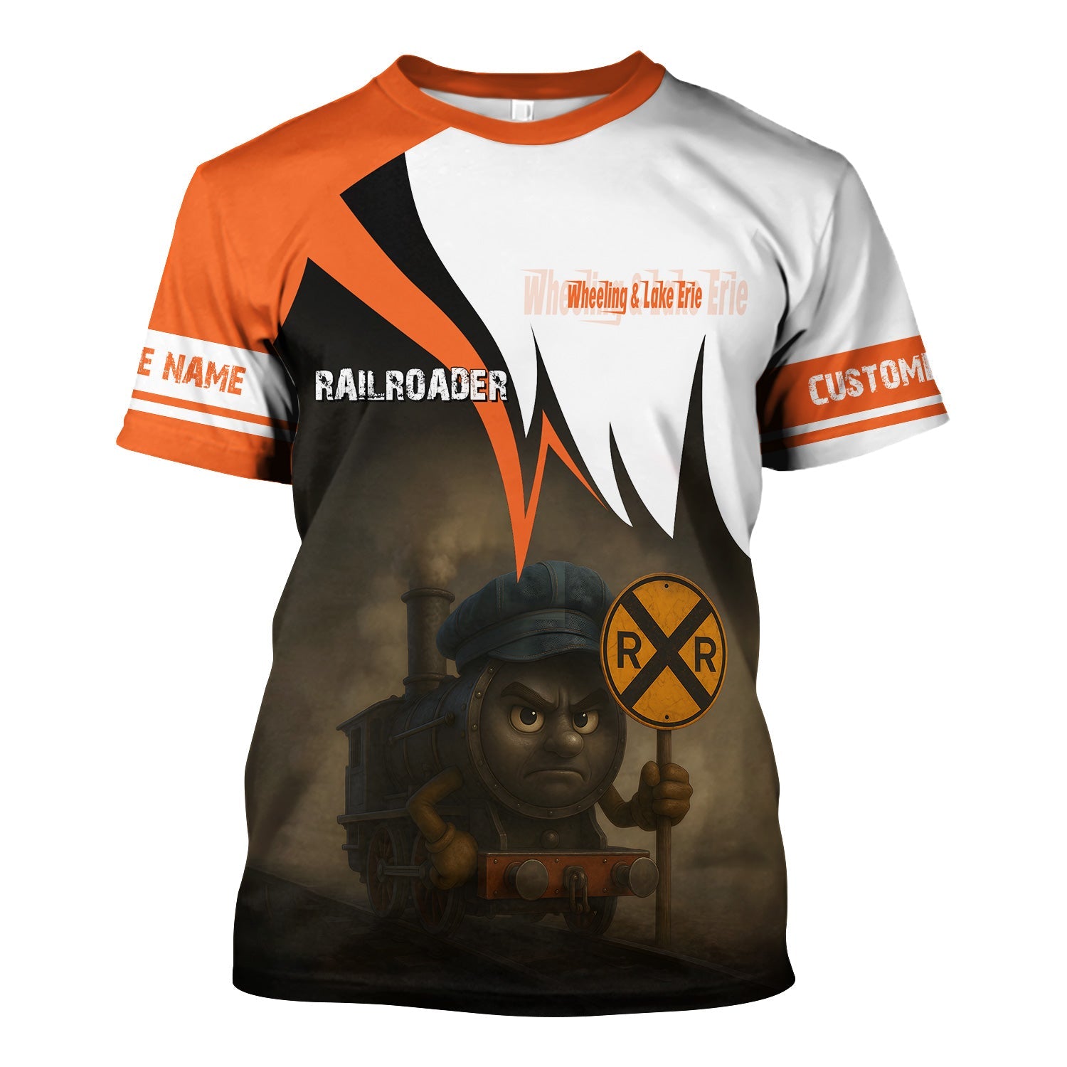 Railspirit Personalized Wheeling And Lake Erie Railroad T-Shirt Angry Train Shirt Gift Idea For Train Lover