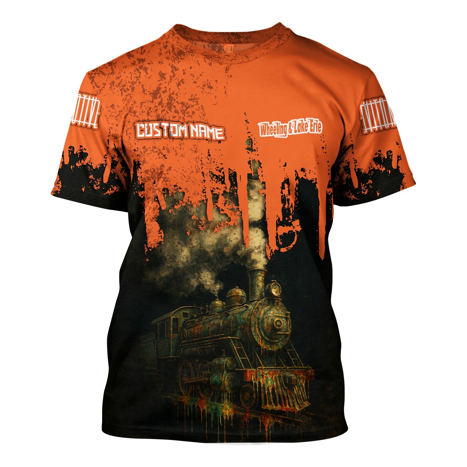 Railspirit Personalized Wheeling And Lake Erie Railroad T-Shirt Vintage Train Art Style Shirt For Locomotive Fans