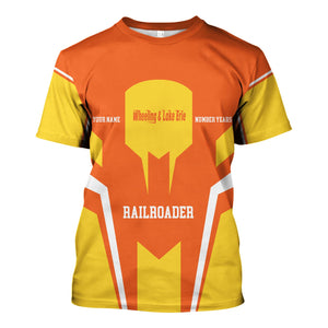 Railspirit Personalized Wheeling And Lake Erie Railroad T-Shirt Custom Year Railroader Shirt Gift Idea For Train Lover
