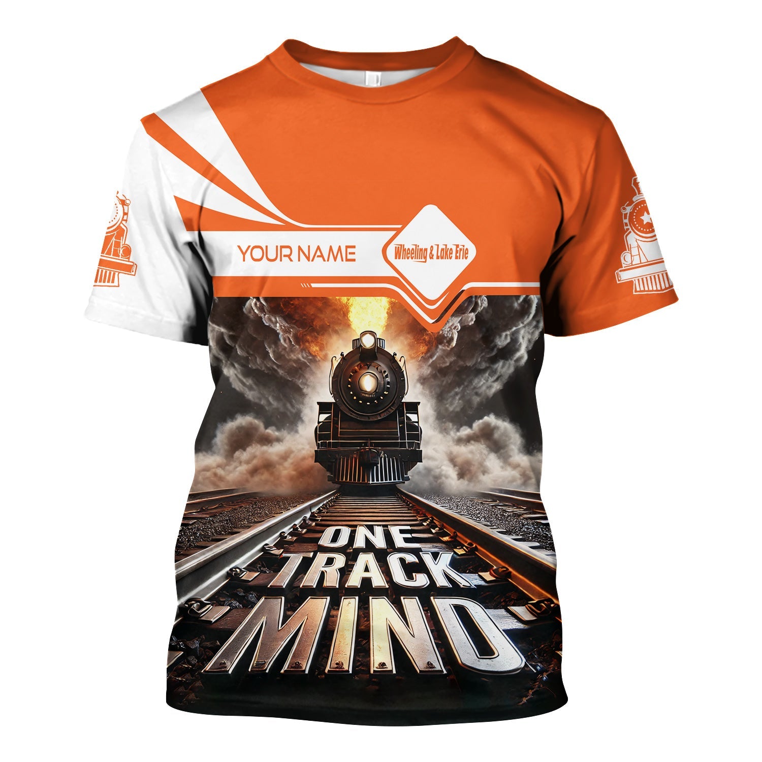 Railspirit Personalized Wheeling And Lake Erie Railroad T Shirt One Track Mind Train Printed Shirt