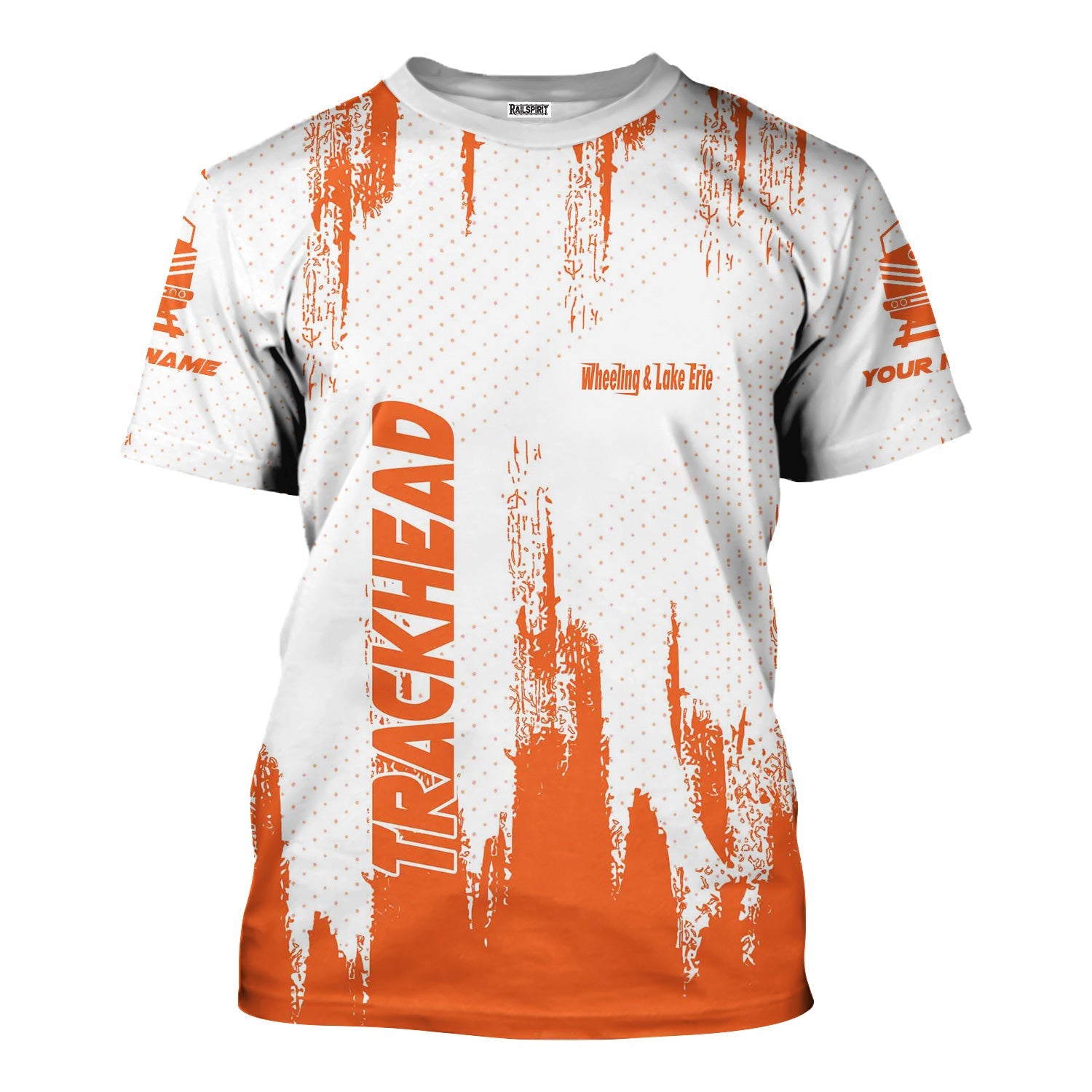 Railspirit Personalized Wheeling And Lake Erie Railroad T-Shirt Paint Impact Design Train Shirt for Trackhead