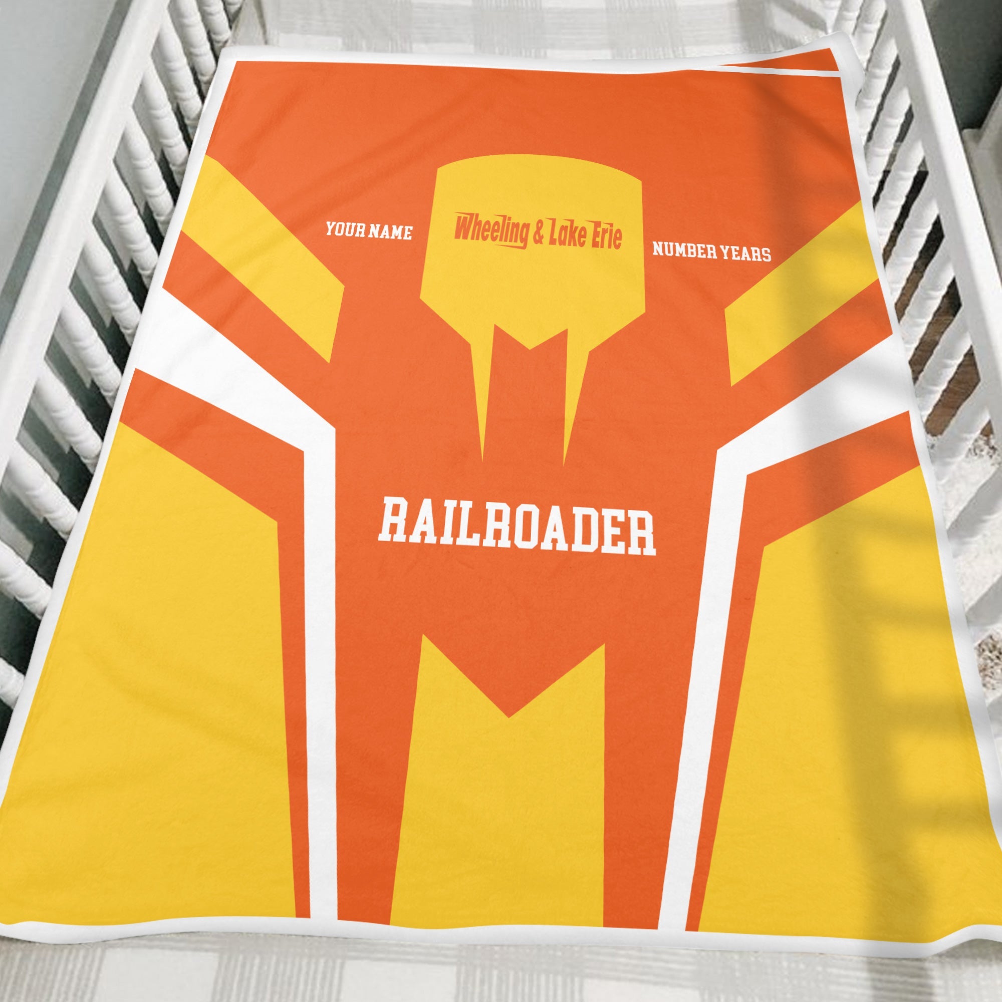 Railspirit Personalized Wheeling And Lake Erie Railroad Blanket Custom Year Railroader Gift Idea For Train Lover