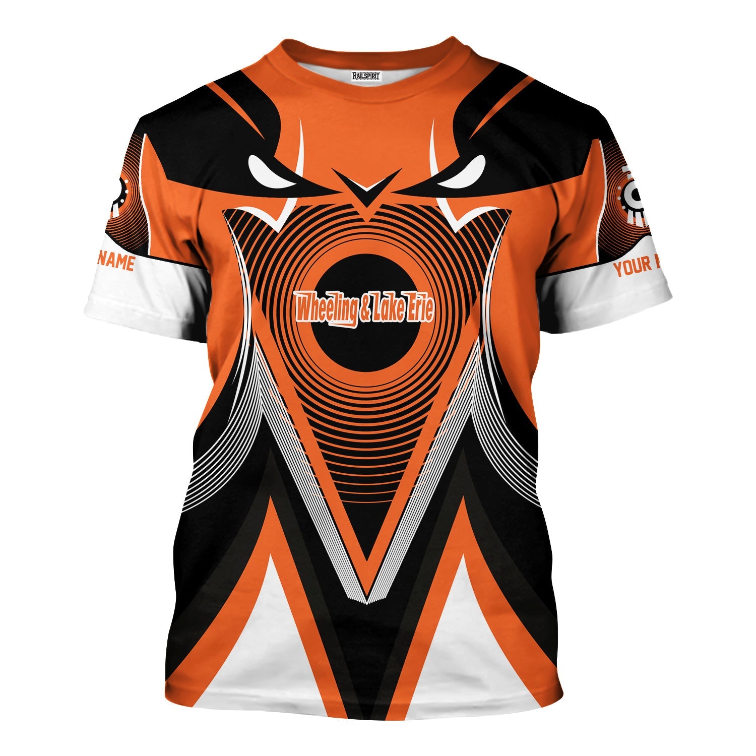 Railspirit Personalized Wheeling And Lake Erie Railroad T-Shirt Vibrant Graphic Pattern Shirt For Train Enthusiasts