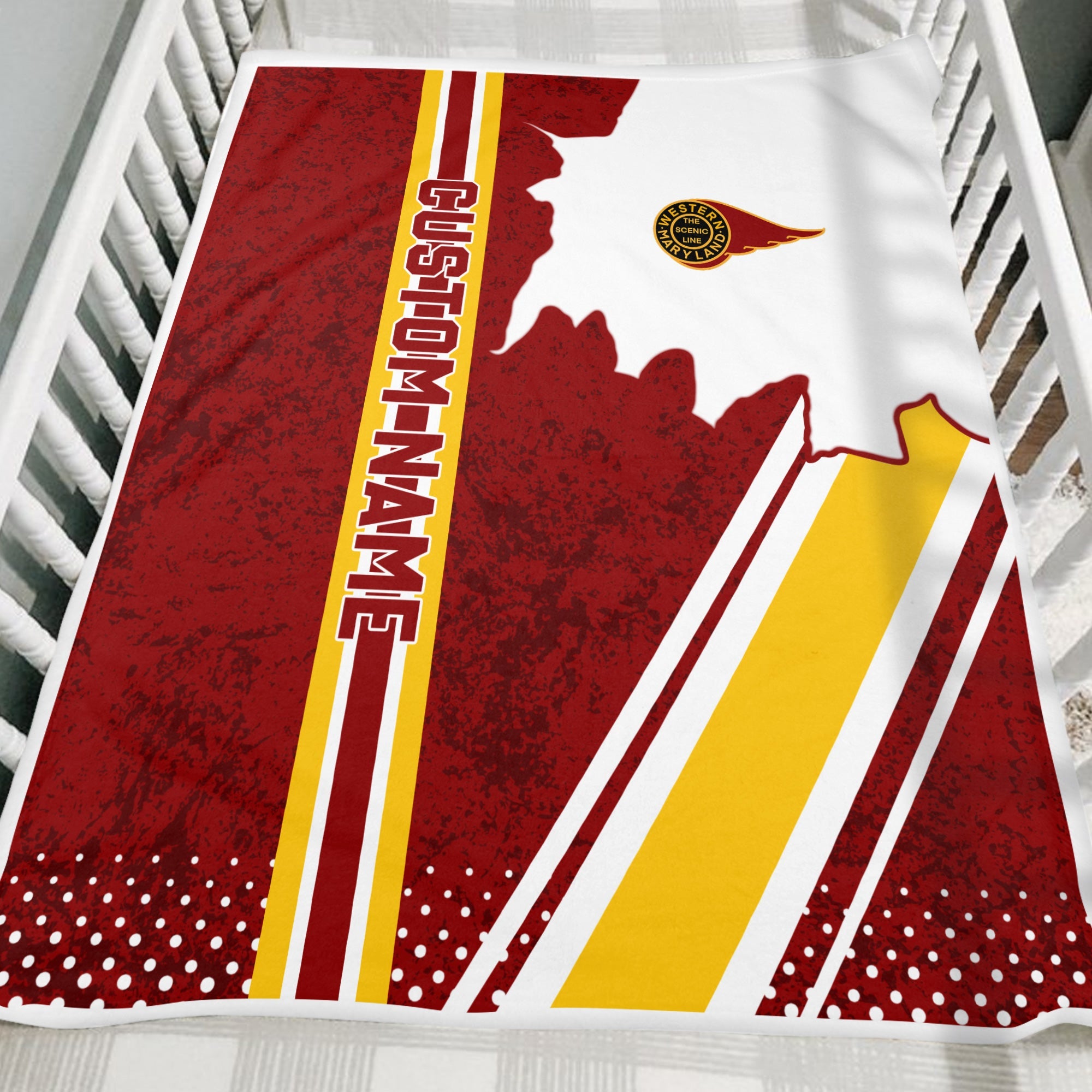 Railspirit Personalized Western Maryland Railway Blanket Vintage All Over Printed Blanket