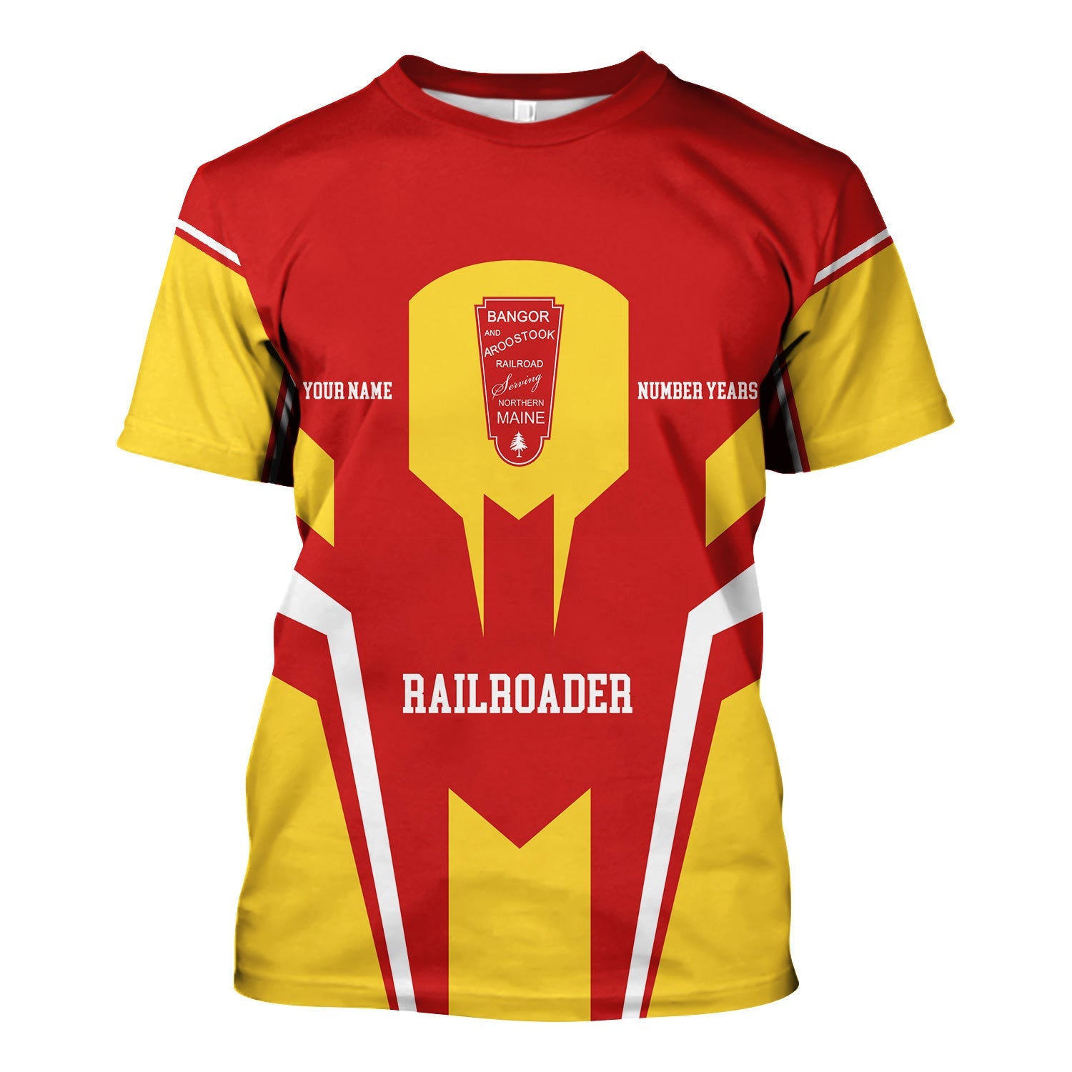 Railspirit Personalized Bangor And Aroostook Railroad T-Shirt Custom Year Railroader Shirt Gift Idea For Train Lover