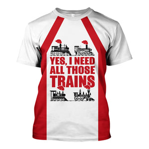 Railspirit Custom Name Green Bay & Western Railroad T Shirt Yes I Need All Those Train Printed Shirt