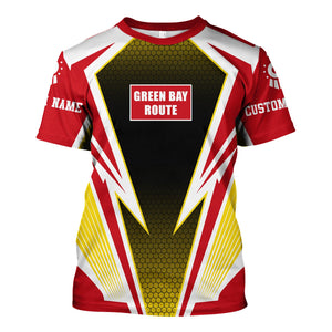 Railspirit Personalized Green Bay & Western Railroad T-Shirt Lightning Graphic Style Shirt Gift Idea For Train Lover