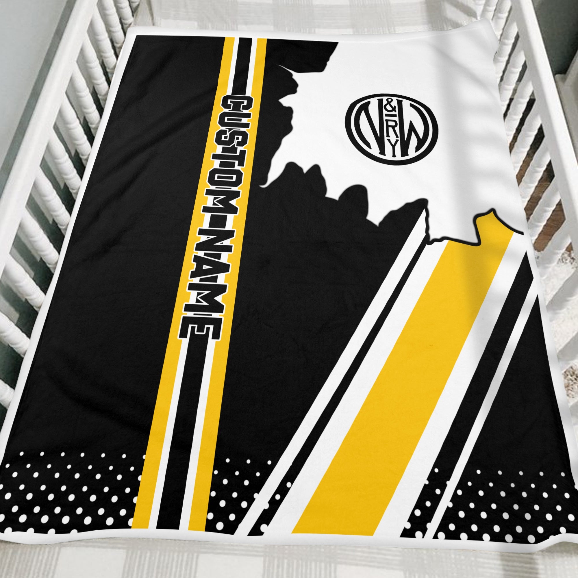 Railspirit Personalized Norfolk and Western Railway Blanket Vintage N&W All Over Printed Blanket