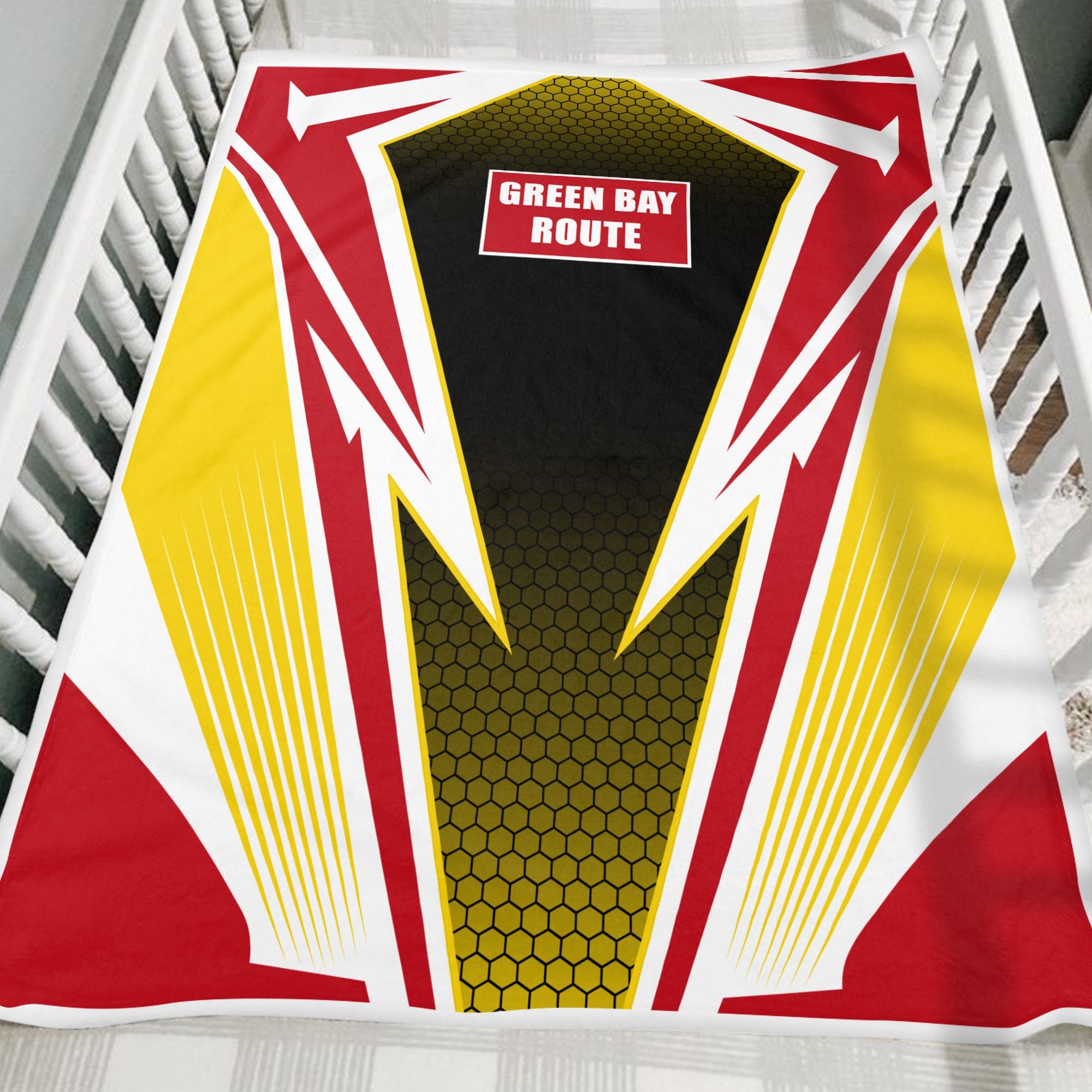 Railspirit Green Bay & Western Railroad Blanket Lightning Graphic Style Blanket Gift Idea For Train Lover