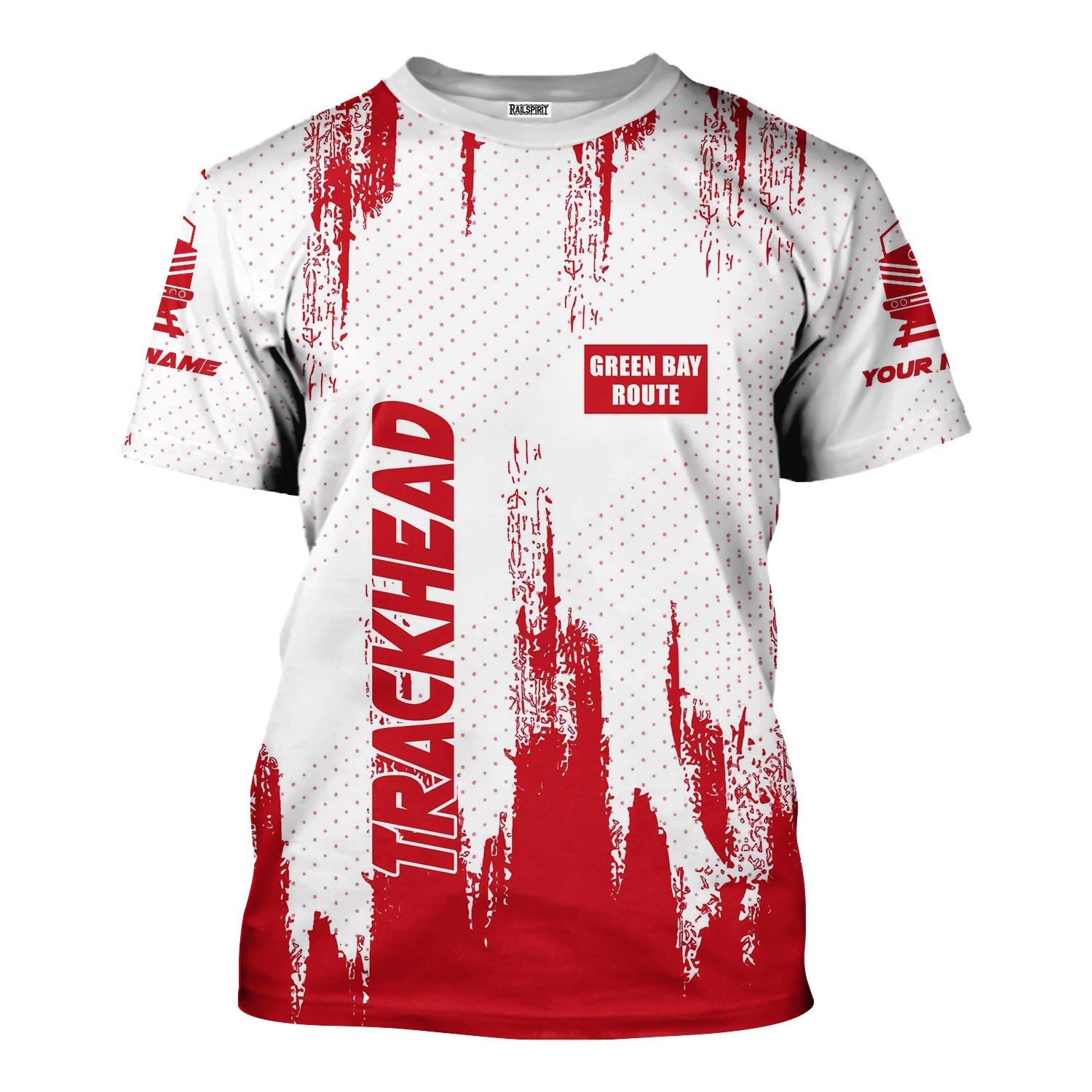 Railspirit Personalized Green Bay & Western Railroad T-Shirt Paint Impact Design Train Shirt for Trackhead