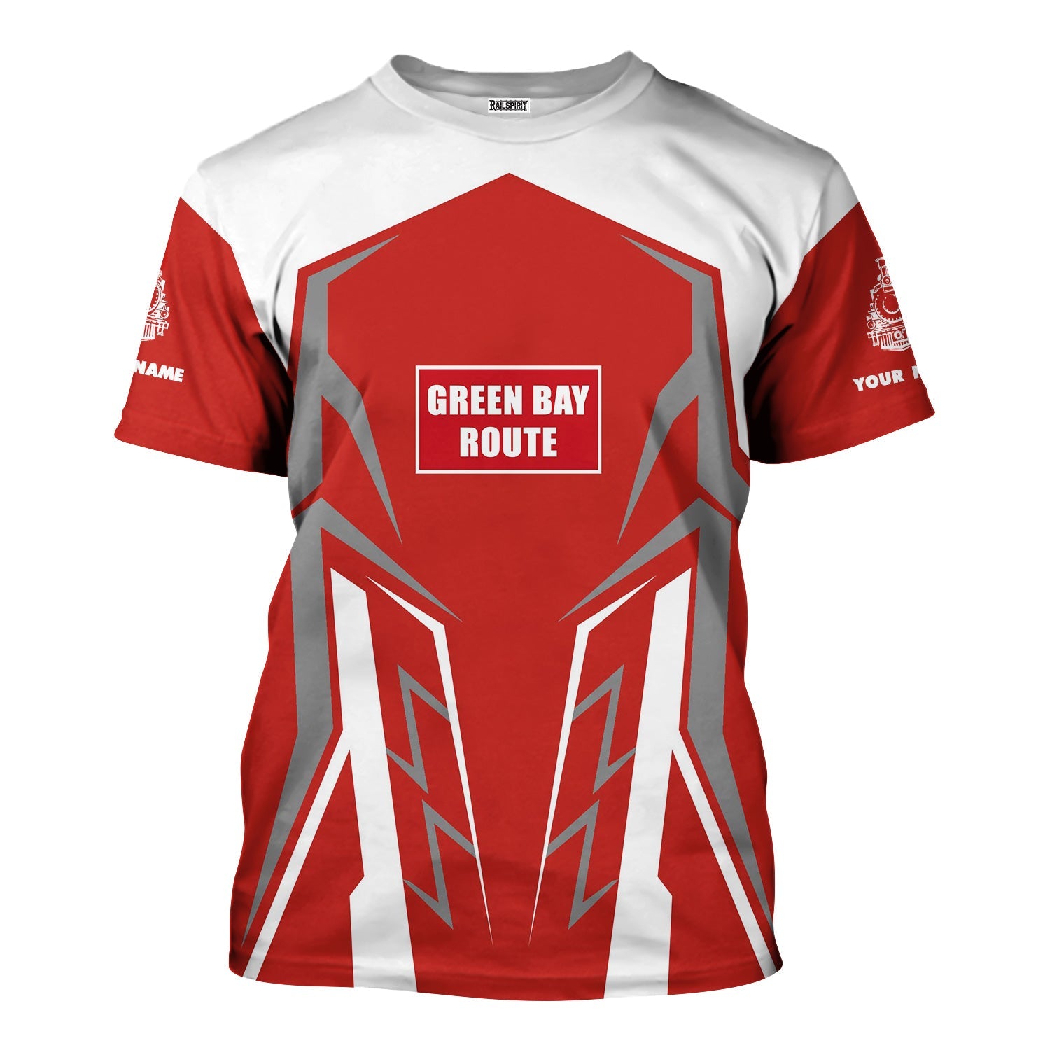 Railspirit Personalized Green Bay & Western Railroad T-Shirt Futuristic Design with Custom Job Train Shirt