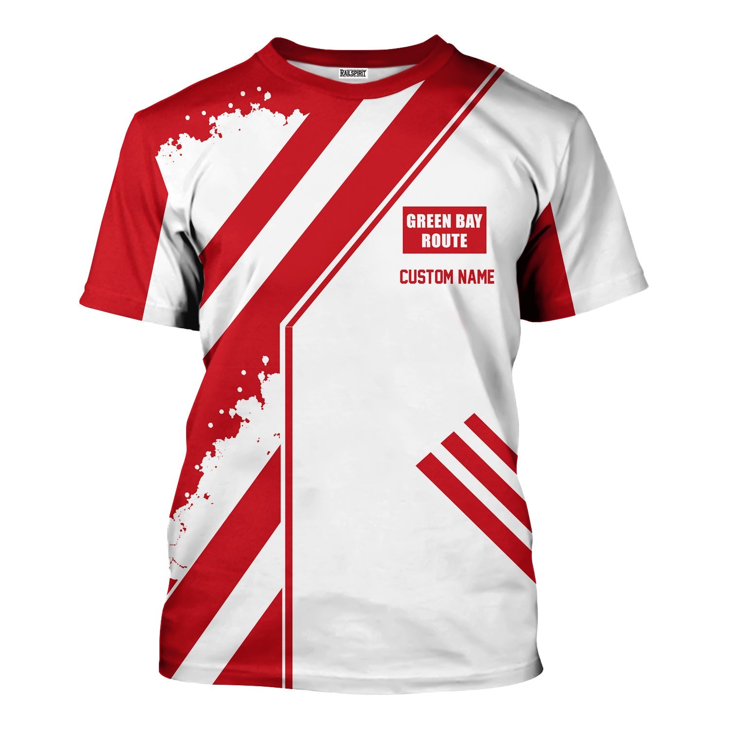 Railspirit Personalized Green Bay & Western Railroad T-Shirt Locomotive Design Train Shirt for Train Enthusiast