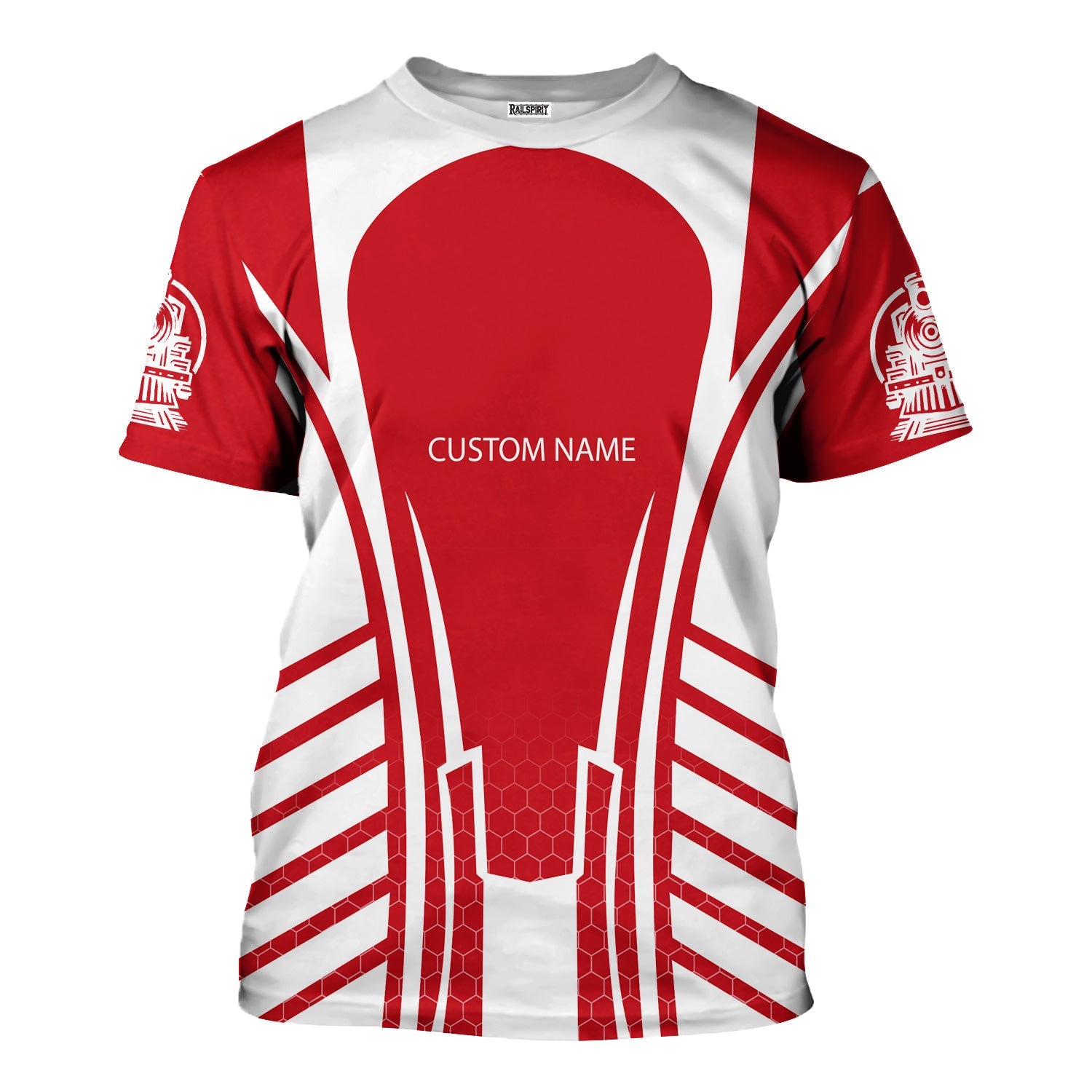 Railspirit Personalized Green Bay & Western Railroad T-Shirt Striped Railroad Style Train Shirt All Over Print