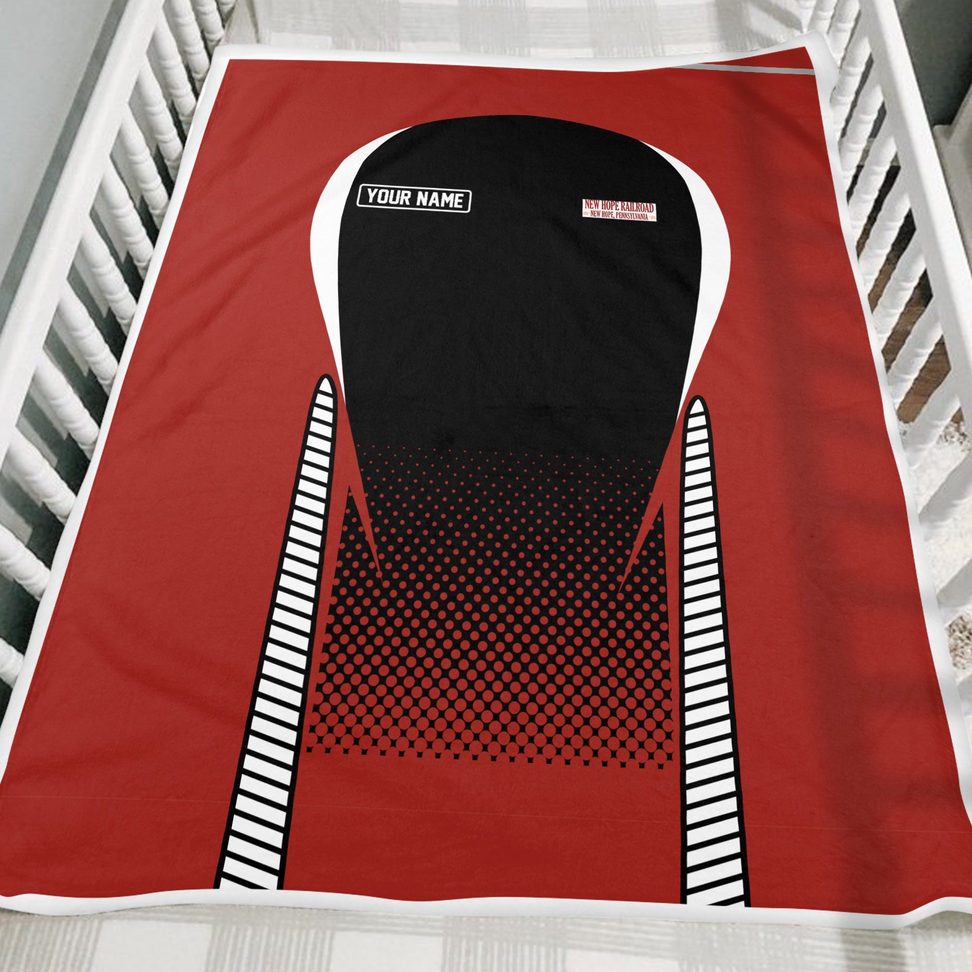 Railspirit Personalized New Hope Railroad Blanket Train Blanket Gift Idea For Train Lover