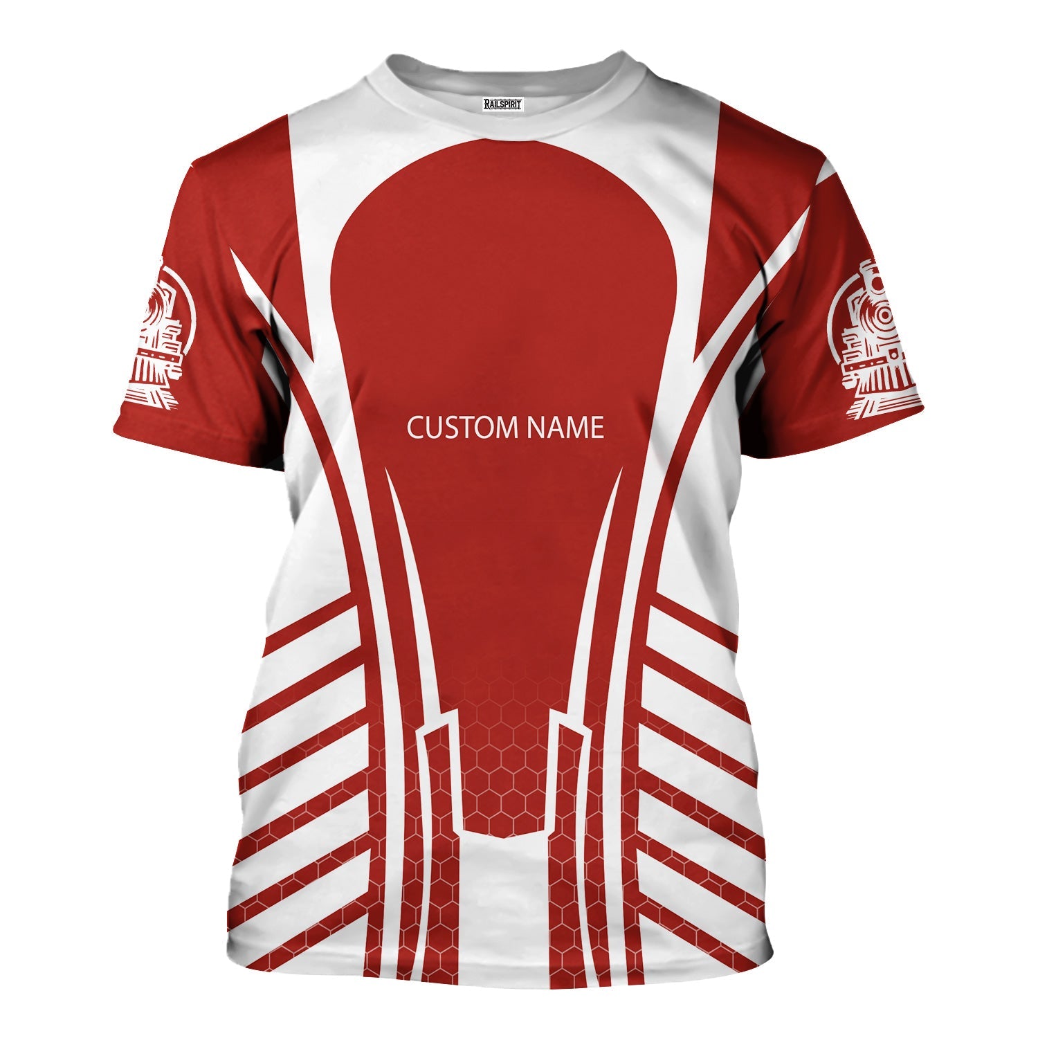 Railspirit Personalized New Hope Railroad T-Shirt Striped Railroad Style Train Shirt All Over Print